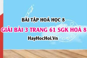 Giải bài 3 trang 61 SGK Hoá 8: Luyện tập phản ứng hoá học, phương trình hoá học, định luật bảo toàn khối lượng